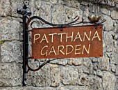 PATTHANA GARDEN, IRELAND: METAL SIGN FOR PATTHANA GARDEN OUTSIDE THE HOUSE, ORNAMENT