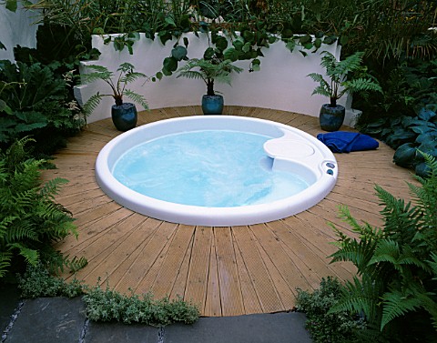 SPA_POOL_SURROUNDED_BY_PALMS_IN_POTS_AND_DECKING_HAMPTON_COURT_2000__DESIGNER_BOARDMAN_GELLY__CO