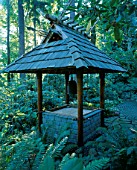JAPANESE BELL TOWER IN THE WOODLAND. DESIGNERS: ILGA JANSONS AND MIKE DRYFOOS