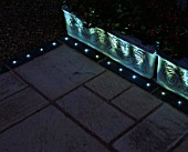 PATIO AND CONTAINER WITH LIGHTING. LIGHTING BY VERSATILE ILLUMINATED PAVING LTD