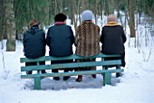 WOMEN ON A BENCH  AT PAVLOSK PARK  RUSSIA