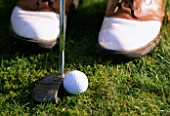 PUTTER AND GOLF BALL WITH SHOES