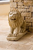 STONE LION FROM INDIA ON THE TERRACE: GINA PRICES GARDEN  CORFU