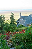 YEWBARROW HOUSE GARDENS  CUMBRIA - VIEW OUT TO SEA FROM THE ITALIAN TERRACE