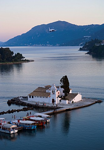 CORFU__GREECE_VIEW_OF_PONTIKONISSI_OR_MOUSE_ISLAND_AND_VLACHERNA_WITH_ITS_WHITE_CONVENT__AT_SUNSET_P