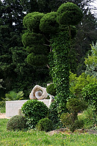 PROVENCE__FRANCE_GARDEN_OF_MARCO_NUCERA_SCULPTED_TREE_WITH_WATER_FEATURE_AND_BEAUTIFUL_WOODEN_SCULPT