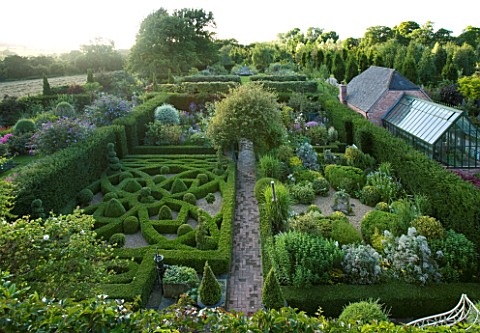 WILKINS_PLECK__STAFFORDSHIRE_QUADRANGLE_PARTERRE_WITH_RED_BRICK_PATHWAYS_KNOT_GARDEN_ON_THE_LEFT_WIT