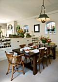 DESIGNERS SUE AYLETT: SUE AYLETTS HOUSE  LONDON: THE DINING ROOM AND SITTING ROOM BEYOND