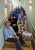 DAVID HARBER SUNDIALS: THE TEAM PHOTOGRAPHED ON THE STAIRS