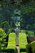 DAVID HARBER SUNDIALS: A SUCCESSION OF WATER WALL  WATER FEATURES CASCADE AT BUSCOT PARK  OXFORDSHIRE