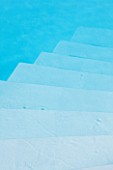 THE ROU ESTATE  CORFU: THE SWIMMING POOL - WHITE AND BLUE ABSTRACT IMAGE