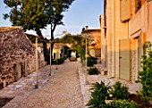 THE ROU ESTATE  CORFU: DAWN VIEW OF THE MAIN PATH THROUG THE VILLAGE WITH THE WELL