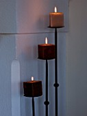 THE KAPARELLI ESTATE  CORFU - METAL CANDLE HOLDER WITH CANDLES