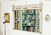 DESIGNER: ANNE FOWLER - THE LIVING ROOM - REFLECTION OF BOOKCASE IN MIRROR