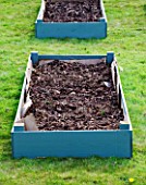 DESIGNER CLARE MATTHEWS: FRUIT GARDEN PROJECT - DEEP MULCHED RAISED BED - WELL ROTTED MANURE ADDED TO BED