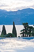 VILLA GIUSEPPINA  LAKE COMO  ITALY  - VIEW OF BELLAGIO FROM THE SWIMMING POOL