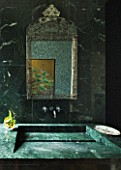 VILLA GIUSEPPINA  LAKE COMO  ITALY - GREEN MARBLE BATHROOM