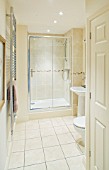 MODERN TOILET AND SHOWER ROOM IN CREAM