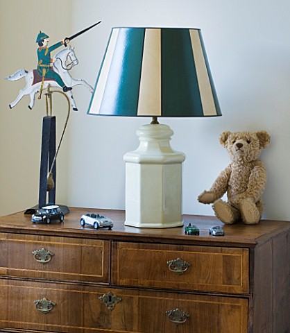 DESIGNER_BUTTER_WAKEFIELD__LONDON__WOODEN_SIDEBOARD_I_N_CHILDRENS_BEDROOM_WITH_LAMP__TEDDY_BEAR_AND_