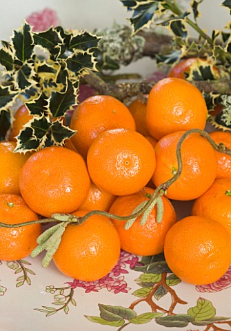 BRUERN_COTTAGES__OXFORDSHIRE_CHRISTMAS__BOWL_OF_SATSUMAS_IN_THE_SITTING_ROOM