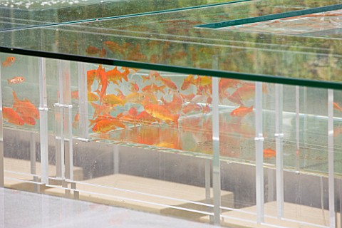 CHELSEA_2011__B__Q_GARDEN_BY_LAURIE_CHETWOOD_AND_PATRICK_COLLINS__TABLE_WITH_FISH_TANK_AND_GOLDFISH