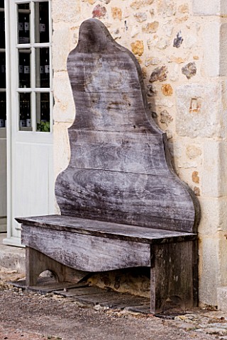 PRIEURE_NOTREDAME_DORSAN__FRANCE_WOODEN_SEAT_BY_THE_SHOP