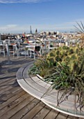 ROOF GARDEN AT THE HOLIDAY INN  RUE DANTON  PARIS: DESIGNERS ERIC OSSART AND ARNAUD MAURIERES: