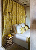 CHATEAU DU RIVAU  LOIRE VALLEY  FRANCE: GOLD THEMED BEDROOM