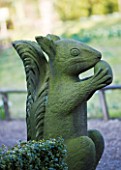 HODSOCK PRIORY  NOTTINGHAMSHIRE: STONE SQUIRREL STATUE