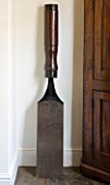 RICHARD CARNILL HOUSE  NOTTINGHAMSHIRE: OVERSIZED WOODEN HANDLED CHISEL  AN EX SHOPFITTING PROP  FOUND IN A LOCAL ANTIQUE SHOP