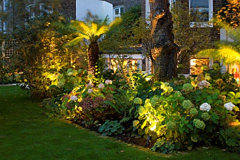 NOTTING_HILL_HOUSE_LONDON_GARDEN_DESIGN_BY_BUTTER_WAKEFIELD_BORDER_LIT_UP_AT_NIGHT_WITH_HYDRANGEAS_A