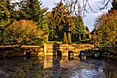THENFORD GARDENS & ARBORETUM, NORTHAMPTONSHIRE: LAKE AND THE RILL BEYOND IN FEBRUARY