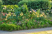 THE WALLED GARDEN AT COWDRAY, WEST SUSSEX: BORDERS, ROSES, BOX EDGED BEDS, PARTERRES, ENGLISH, COUNTRY, GARDENS, SUMMER