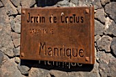 JARDIN DE CACTUS, LANZAROTE, CANARY ISLANDS: DESIGNER CESAR MANRIQUE - METAL GAREDN SIGN