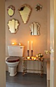 PYTTS HOUSE, OXFORDSHIRE: CHRISTMAS - TOILET, LOO, CANDLES, MIRRORS, BATHROOM, VINTAGE