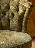 MARBURY HALL, SHROPSHIRE: DESIGNER SOFIE PATON-SMITH - DINING ROOM, VICTORIAN INSPIRED CHRISTMAS, DETAIL OF CHAIR
