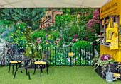NATIONAL GARDENS SCHEME STAND AT THE CHELSEA FLOWER SHOW 2019 - PHOTO OF MORTON HALL BY CLIVE NICHOLS