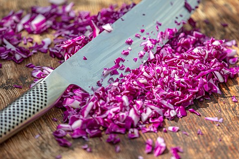 CLAUS_DALBY_GARDEN_DENMARK_CLAUS_CHOPPING_UP_RED_CABBAGE_IN_HIS_OUTDOOR_KITCHEN