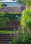 GLYNDEBOURNE, EAST SUSSEX- ACANTHUS, STEPS AND HENRY MOORE STATUE