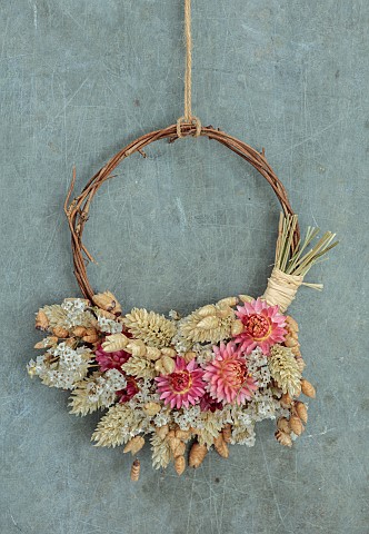 BEX_PARTRIDGE_BOTANICAL_TALES_HAND_CRAFTED_WREATH_AIR_DRIED_FLOWERS_HUMULUS_LUPULUS_PINK_STRAW_EVERL