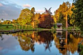 COWDEN JAPANESE GARDEN, SCOTLAND: LAKE, THE TEA HOUSE, THE LOCH, SPRING, LAWNS