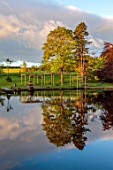 COWDEN JAPANESE GARDEN, SCOTLAND: LAKE, THE LOCH, TREES, REFLECTIONS