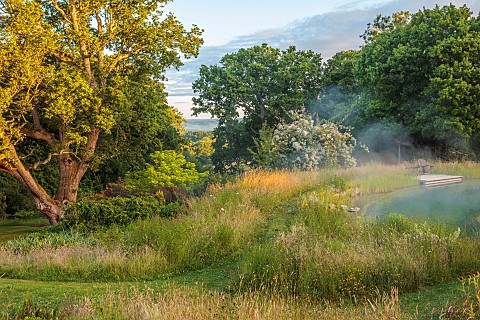HIGHLANDS_EAST_SUSSEX_MEADOW_LAKE_POND_POOL_SWIMMING_WATER_WOODLAND_TREES_MIST
