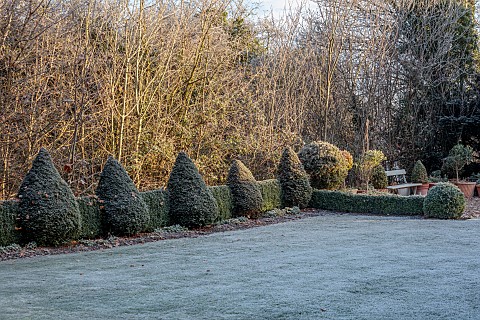 ORDNANCE_HOUSE_WILTSHIRE_FROST_FROSTY_WINTER_LAWN_BOX_CONES_BOX_HEDGING_HEDGES