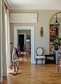 PRIVATE GARDEN, DEDHAM VALE, SUFFOLK: HALLWAY, SITTING ROOM, REPLICA OF ELGIN MARBLES FROM LOVEJOYS ANTIQUES
