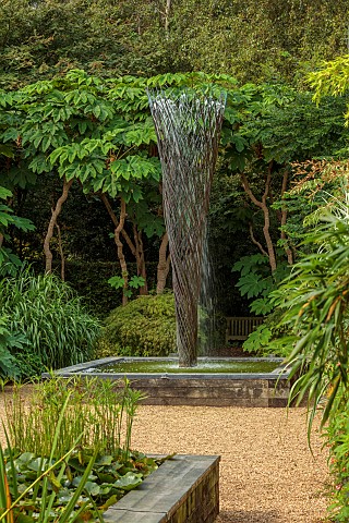 EAST_RUSTON_OLD_VICARAGE_GARDEN_NORFOLK_EXOTIC_GARDEN_TWO_RAISED_POOLS_PONDS_FOUNTAIN_BY_GILES_RAINE