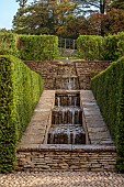 THE NEWT IN SOMERSET: THE WALLED GARDEN, HEDGES, HEDGING, WATERFALL, CASCADE, WATER, FOUNTAIN