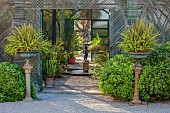 PRIVATE MALLORCA GARDEN, SPAIN: SHADE HOUSE, FERNS, FOUNTAIN, SHADY