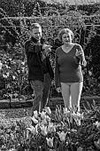 MORTON HALL GARDENS, WORCESTERSHIRE: OWNER ANNE LUETCKE AND HEAD GARDENER OLIVER JOHNSON