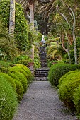 TRESCO ABBEY GARDEN, ISLES OF SCILLY: VIEW UP THE NEPTUNE STEPS, MAY, SPRING